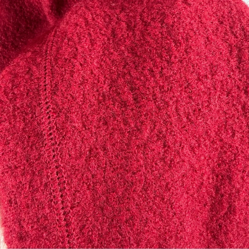 Ashley B Bernardo 100% Wool Zip Jacket Burgundy Red Size L - Picture 12 of 13